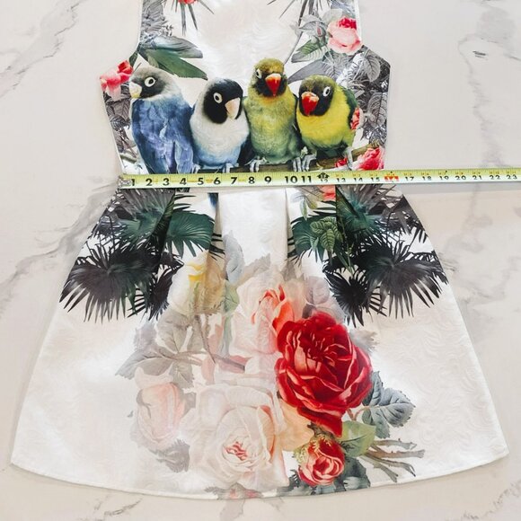 The Birds Dress, Lightweight, Zip Back, Short, Sleeveless, Round Neck, Size L/XL - Picture 6 of 8